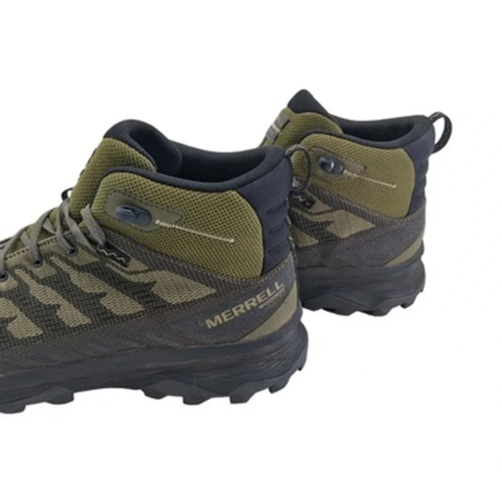 Merrell Speed Eco Hiking Boots Mens Size 12 Green Waterproof Trail Ankle Combat